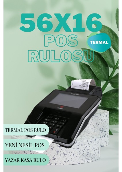 56x16 Termal Pos Rulo Yeni Nesil Yazarkasa Rulosu 1 Paket 10 Adet 16mt