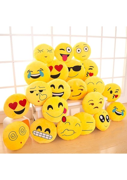 Öpücük Emojili Dekor Yastık 25X25 cm Geçmeli modelleri