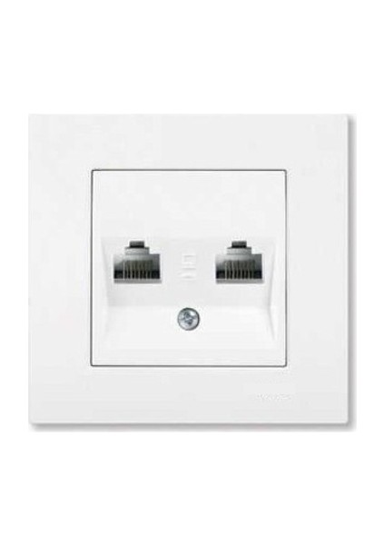 KARRE55İIkili Beyaz Data Prizi ( 2x RJ45 CAT5E)
