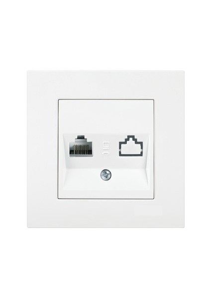 KARRE55 Tekli Beyaz Data Prizi (RJ45 CAT5E)
