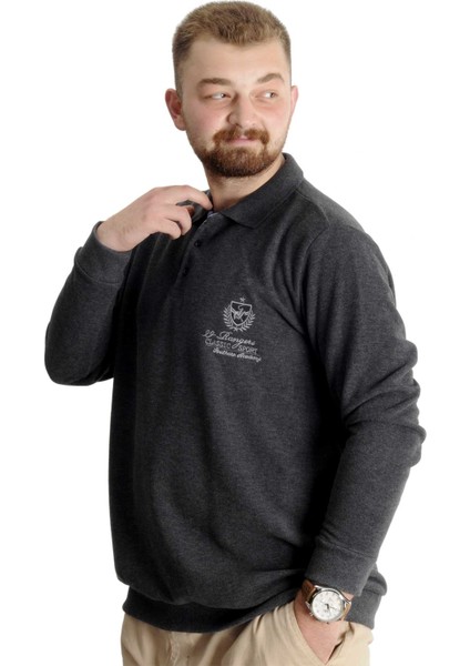 Mode Xl Büyük Beden Erkek Sweat Polo Selanik Classic Sport 23444 Antramelanj fiyatları