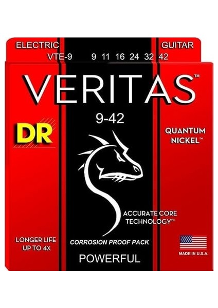 Veritas Uzun Ömürlü Elektro Gitar 0,9 Takım Tel Yedekli