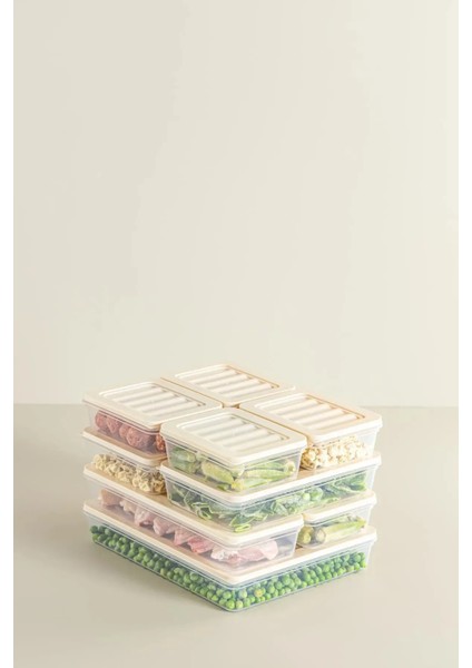 8 Adet Mikrodalga ve Derin Dondurucuya Uygun Freshbox Saklama Kabı