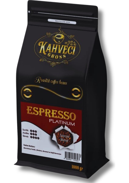 Espresso Kahve Espresso Platınum Kahve 1 kg %100 Arabica