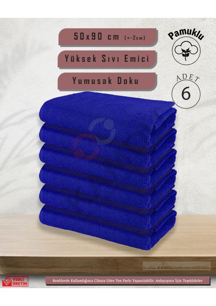 Pamuklu Havlu (50 x 90 cm ) (6 Adet ) Berber Havlusu,, El Yüz Havlusu, Kuaför Havlusu, Sporcu Havlusu
