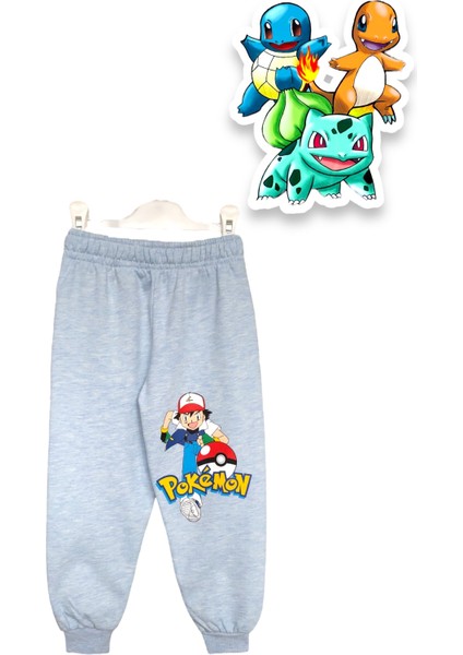 Erkek Çocuk Pokemon Pikaçu Çizgi Film Karakterli Hafif Şardonlu Sweatshirt-Eşofman Takımı