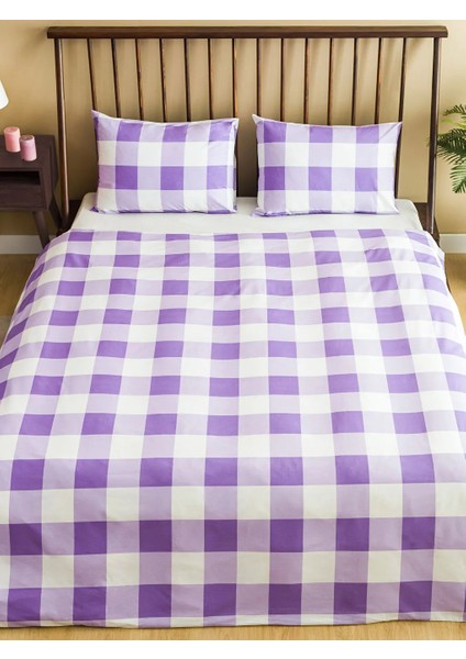 Lcw Home Lila Ekose Desenli Çift Kişilik Nevresim Seti 200X220 cm modelleri