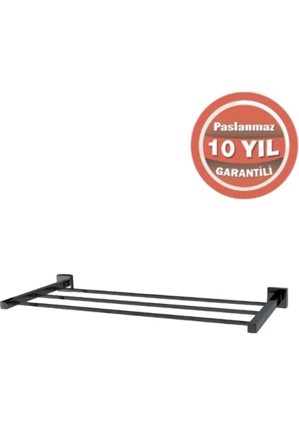 Paslanmaz Pirinç Tamay Havluluk Düz 50CM Mat Siyah