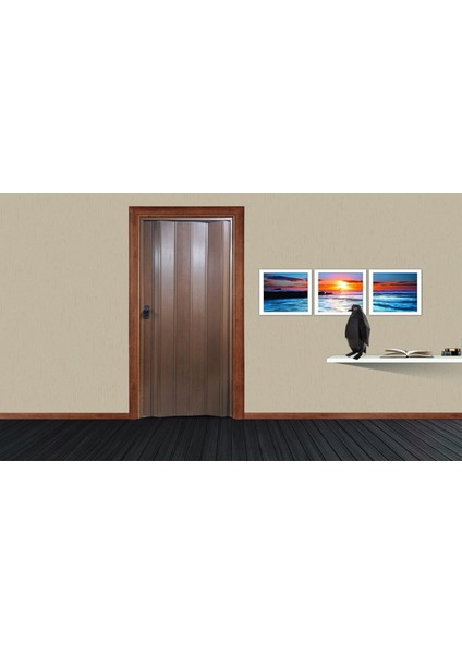 Ceviz Renkli Camsız 12 mm - En 102 cm Akordiyon Kapı fiyatları