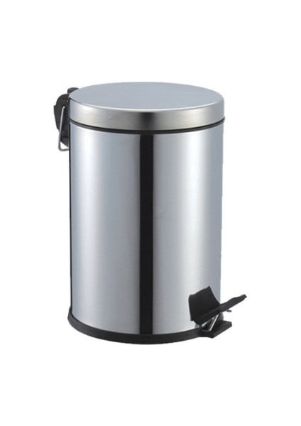 Pedallı 5lt Krom Metal Çöp Kovası