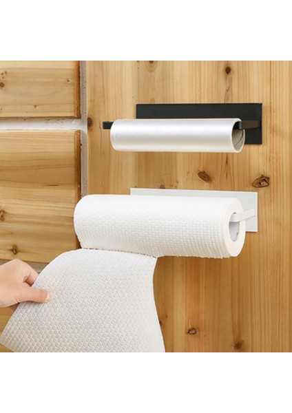 Yapışkanlı Kağıt Rulo Havluluk, Kağıt Havlu Askısı, Havlu Askısı, Metal Kağıt Havlu Askısı Siyah
