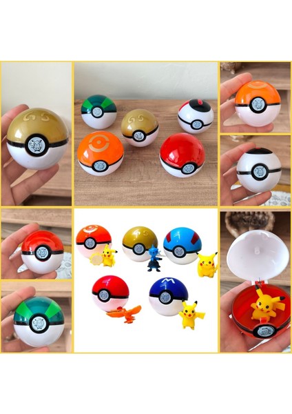 Pokemon Topu ve Pokemon Figür 1 Adet . Poketopu ve Pokemon Figür , Pokeball Poketop