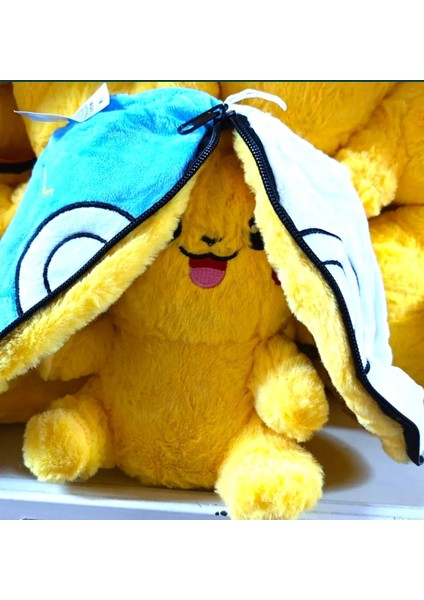 Pokemon Pikachu Peluş Oyuncak Hediyelik Sürpriz Peluş 40CM Uyku Arkadaşı Fermuarlı