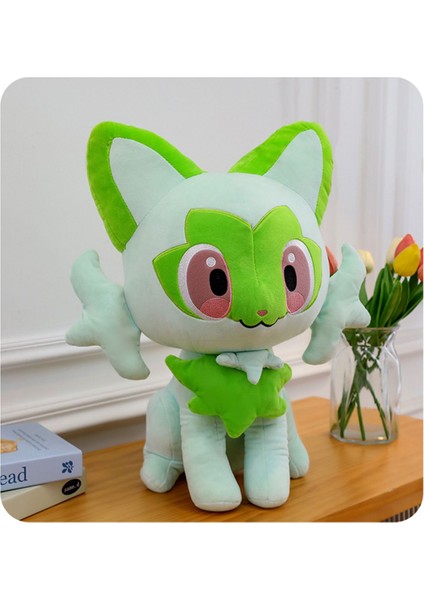 Sprigatito Pokemon Peluş Oyuncak 35CM Sevimli Uyku Arkadaşı Peluş Anime Kedi Peluş