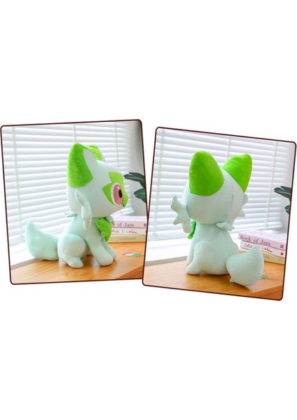 Sprigatito Pokemon Peluş Oyuncak 35CM Sevimli Uyku Arkadaşı Peluş Anime Kedi Peluş