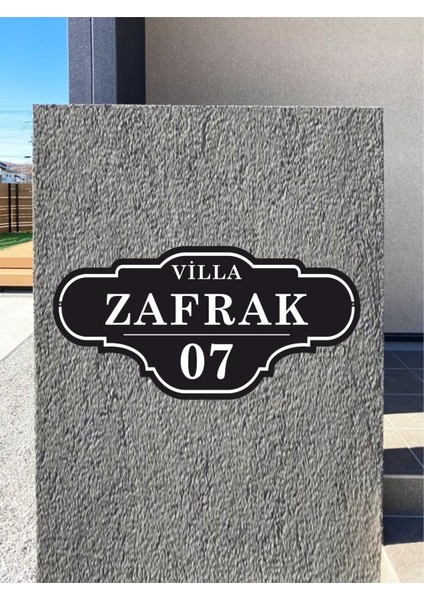 Villa - Daire - Apartman Tabelası Kapı No 60 x 30 cm Alüminyum Kompozit