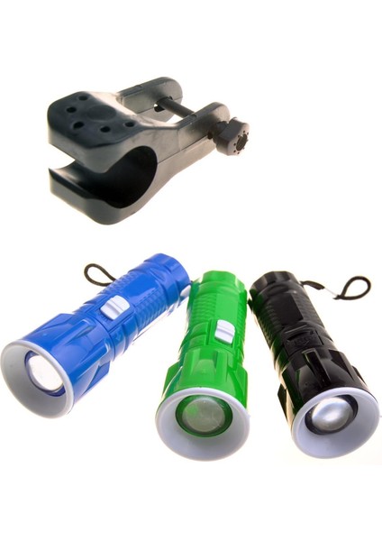 Pilli Zoomlu Ledli Bisiklet Ön Farı El Feneri Aydınlatma Lambası (4835)