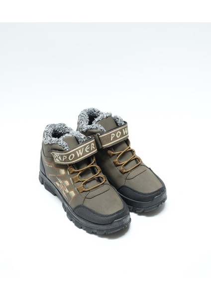 Powerx Unisex Günlük Içi Yünlü Çocuk Bot, Bej ,siyah, Mat Siyah(Ladik)