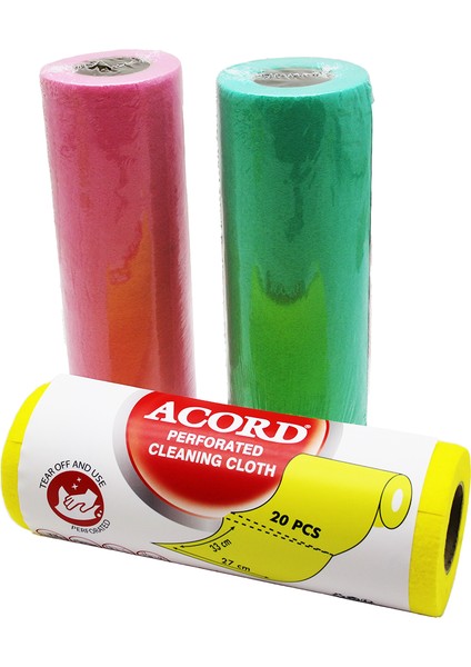 Acord Softtex-415 Rulo Perforated Sarı Bez 20 Parça (4835)