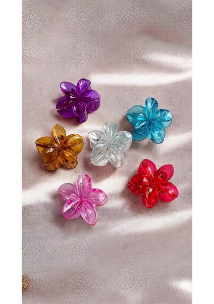 6 Renk Lotus Çiçekli Mandal Toka Renkli Çiçek Model Toka 6 Adet (9 Cm) indirimleri