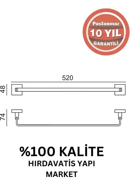 Paslanmaz Pirinç Tamay Havluluk 50CM Mat Siyah fiyatları