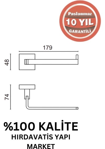 Paslanmaz Pirinç Tamay Kağıtlık Mat Siyah