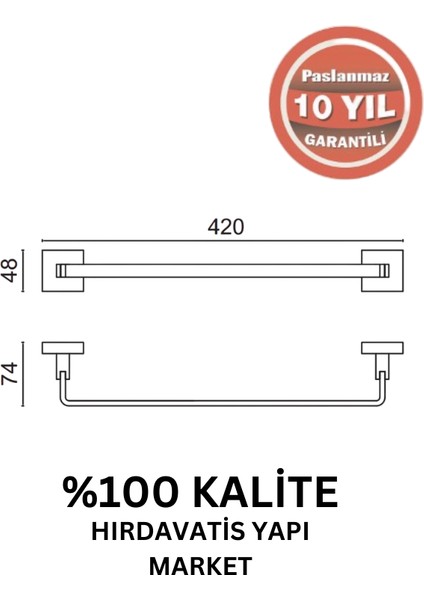 Paslanmaz Pirinç Tamay Havluluk 40CM Mat Siyah fiyatları