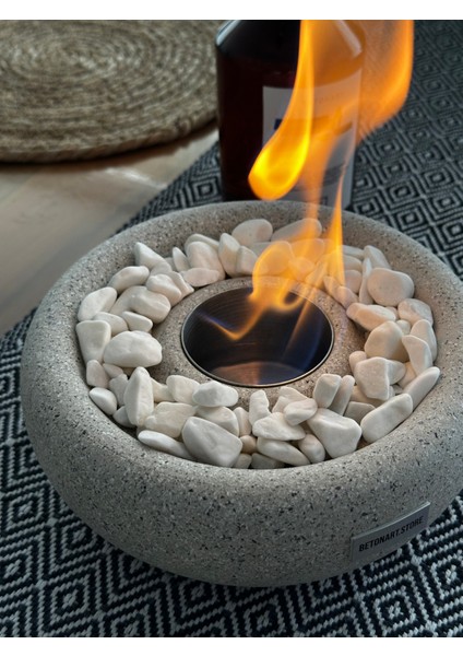 Masa Üstü Şömine ( Graniti ) Ateş Çukuru Dekor 500ML Bioethanol Şömine Yakıtı Hediye Minimalist modelleri