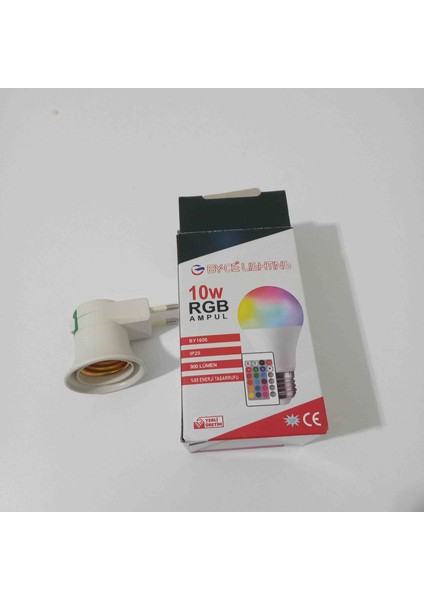 10 Watt Rgb Ampul ve Anahtarlı Duy