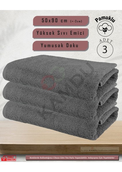 Pamuklu Havlu (50 x 90 cm ) (3 Adet ) Berber Havlusu,, El Yüz Havlusu, Kuaför Havlusu, Sporcu Havlusu