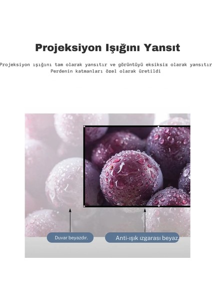 Sinema Projeksiyon Perdesi Anti-Işık Ev Iş Okul Için Yansıtıcı Kumaş Projektör Perdesi 120 Inc modelleri
