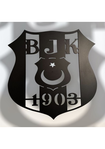 Beşiktaş Bjk 1903 Duvar Dekoru LED Işıklı Tablosu Siyah Ahşap Lazer Mdf