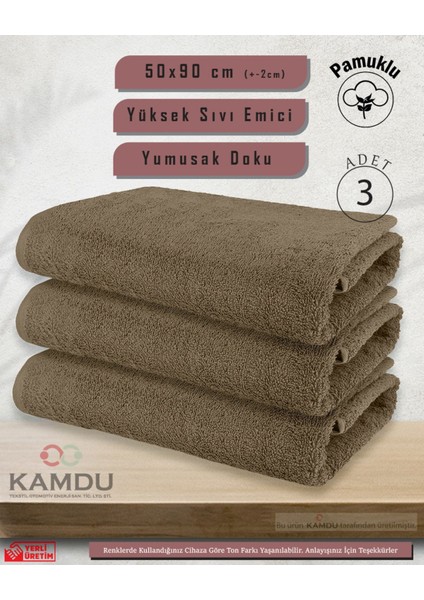 Pamuklu Havlu (50 x 90 cm ) (3 Adet ) Berber Havlusu,, El Yüz Havlusu, Kuaför Havlusu, Sporcu Havlusu