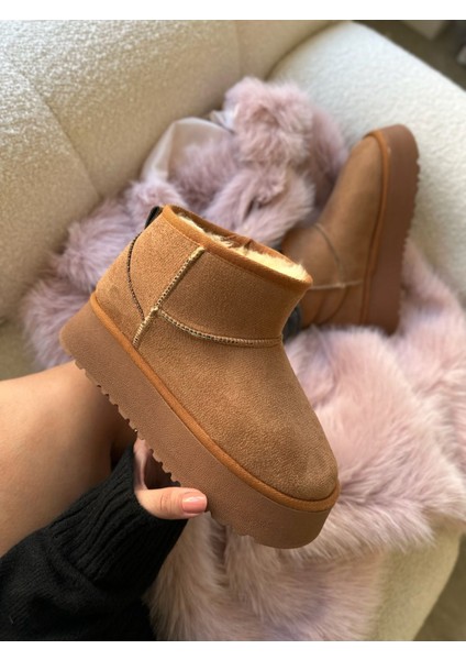 Betty Içi Tüylü Yünlü Kalın Tabanlı Kadın Bot