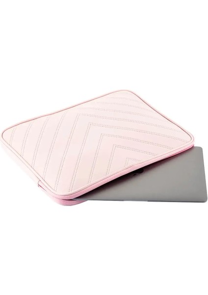 Notebook Laptop Macbook Çantası Suni Deri 15.6" Inç - 800-DÜZ Açık Pembe