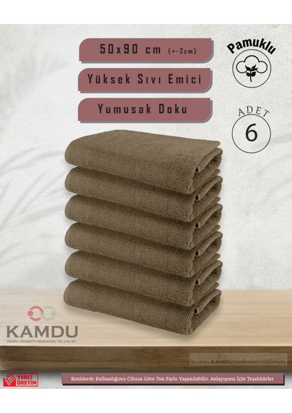 Pamuklu Havlu (50 x 90 cm ) (6 Adet ) Berber Havlusu,, El Yüz Havlusu, Kuaför Havlusu, Sporcu Havlusu