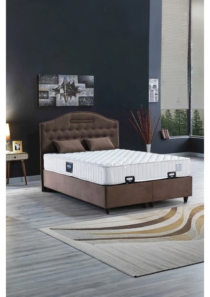 Ipek Mobilya Nima 3 Lü Set Baza + Başlık + Yatak Tek Kişilik Sütlü Kahve 2180A 100X200
