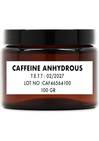 Caffeine Anhydrous Saf Hammadde 100 gr