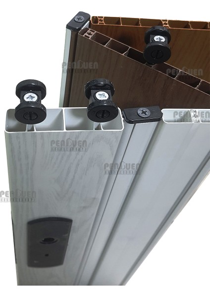 Antrasit Renkli 3 Sıra Camlı 12 mm - En 87 cm Akordiyon Kapı fırsatları