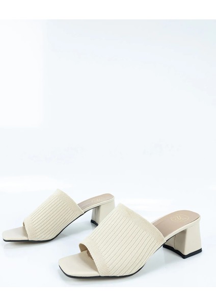 Kadın Bej Topuklu Triko Terlik fiyatları