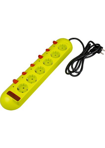 6lı 1.5 Metre Ayrı Anahtarlı Grup Priz (4886)