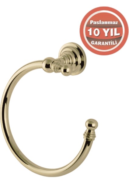 Paslanmaz Pirinç Ottoman Yuvarlak Havluluk Altın Sarı Gold