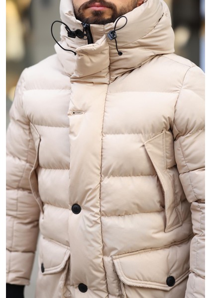 Erkek Kapşonlu Torba Cepli Kışlık Uzun Mont fırsatları