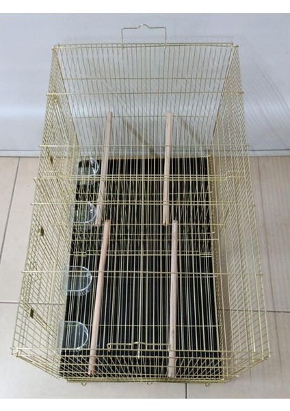Çifthane Kafes 77x46x46 cm Pirinç Renk