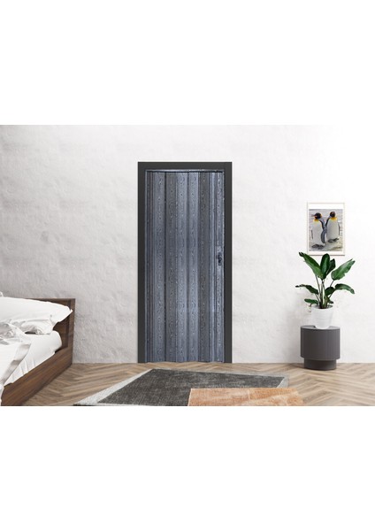 Antrasit Renkli Camsız 12 mm - En 102 cm Akordiyon Kapı fiyatları