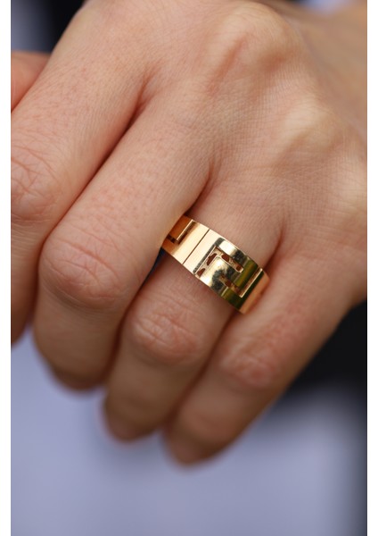 14 Ayar Altın Greek Desenli Yüzük fiyatları