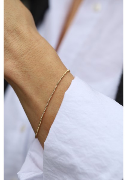 14 Ayar Altın Mini Dorika Dizisi Bileklik fırsatları