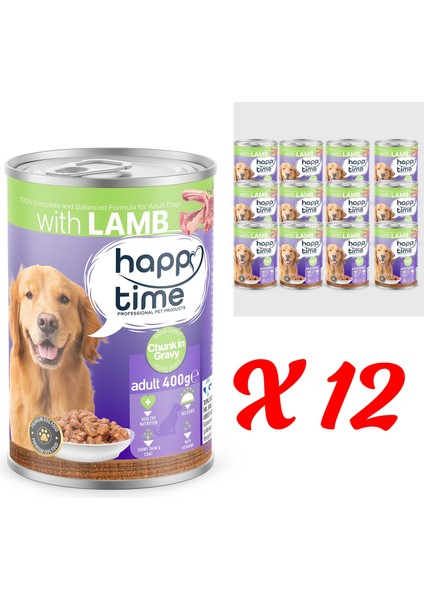 Yetişkin Köpekler İçin Kuzu Parça Etli Konserve 12X400 Gr