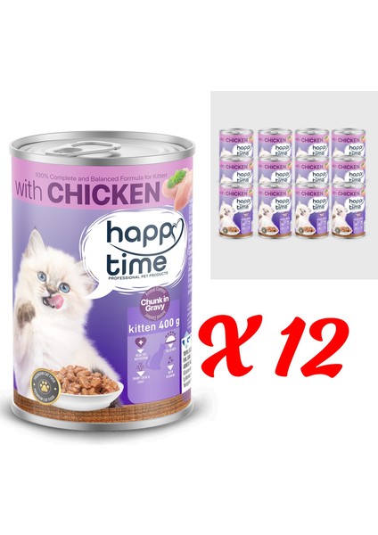 Yavru Kediler Için Tavuk Parça Etli Konserve 12X400 gr