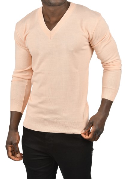Slim Fit V Yaka Basic Triko Ince Kazak 2505494